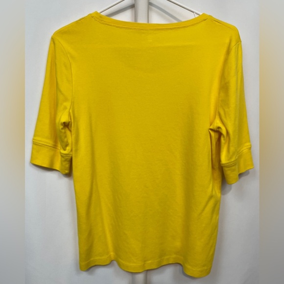 Jones New York Yellow Short Sleeve Blouse PL - Picture 5 of 5